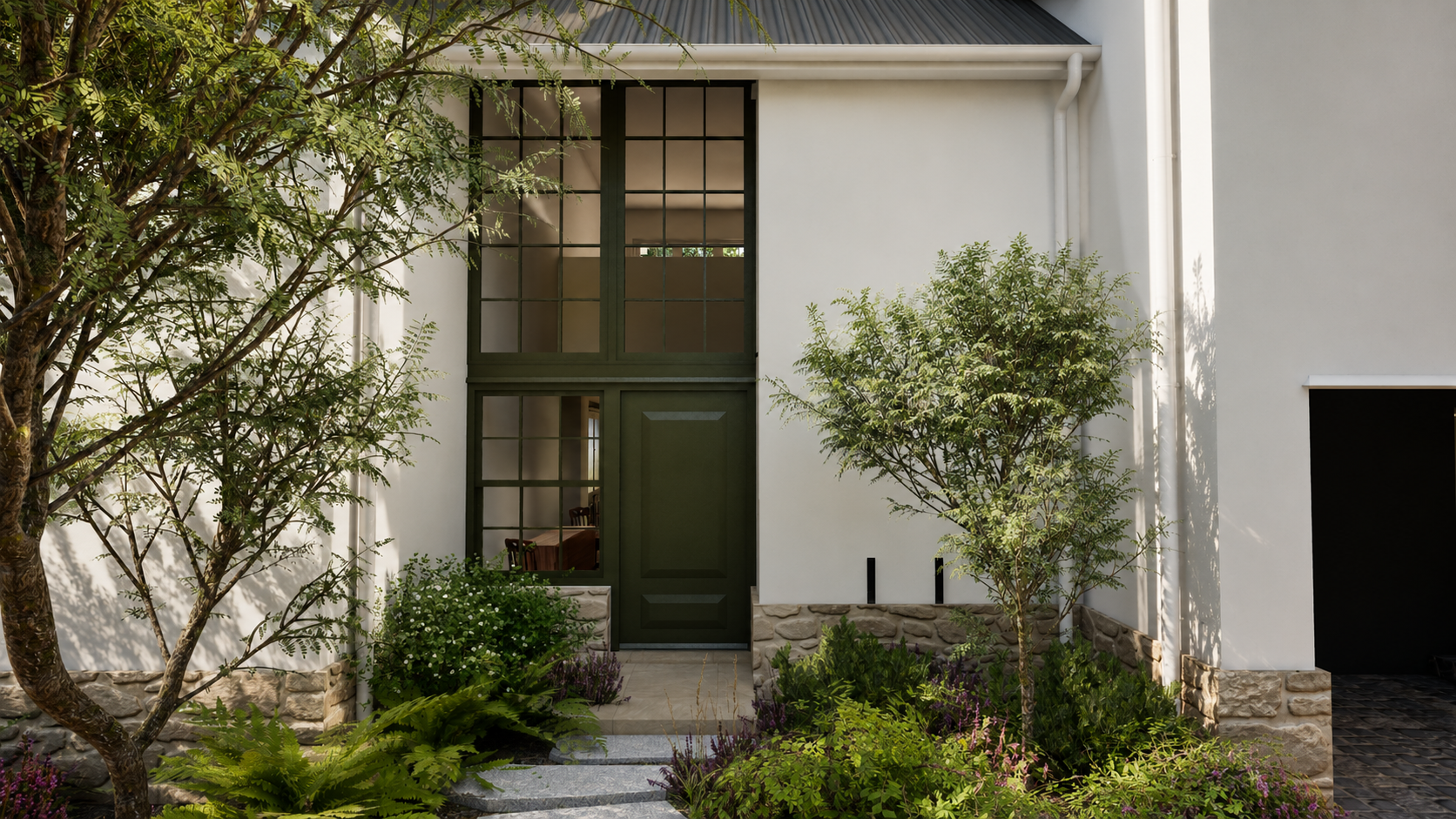 Kamfer front entry elevation detail